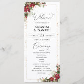 パイン素朴ポインセチアフローラ結婚式 プログラム (正面)