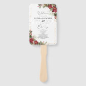 パイン素朴ポインセチアフローラ結婚式 プログラム ハンドファン (正面)