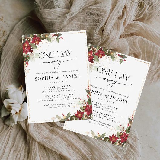 パイン素朴ポインセチアリハーサルディナー 招待状