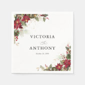 パイン素朴ポインセチア結婚ズ・ナプキンス スタンダードカクテルナプキン (正面)