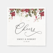 パイン素朴ポインセチア結婚ズ・ナプキンス スタンダードカクテルナプキン (正面)