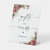 パイン素朴ポインセチアWeddinギフトとカードサイン 台座サイン (正面)