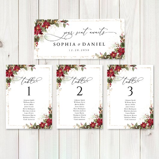 パイン素朴ポインセチ結婚アのヘッドテーブル