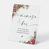 パイン素朴ポインセチ結婚アのミモサバー徴候 台座サイン (正面)