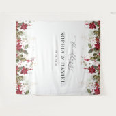 パイン素朴ポインセチ結婚アの背景 タペストリー (正面(横))