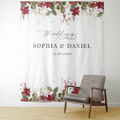 パイン素朴ポインセチ結婚アの背景 タペストリー (インサイチュ)