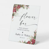 パイン素朴ポインセチ結婚アの花のバー徴候 台座サイン (正面)