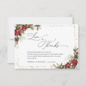 パイン素朴ポインセチ結婚アサンキューカード サンキューカード (正面)