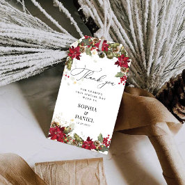 パイン素朴ポインセテ結婚ィアの感謝のギフトラベル ギフトタグ
