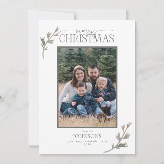 パイン素朴メリーファミリーフォトニュートラル シーズンカード (正面)