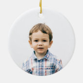 パイン素朴モノグラム写真クリスマス セラミックオーナメント (裏面)