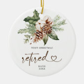 パイン素朴初めてのクリスマス退職したオーナメント セラミックオーナメント (正面)