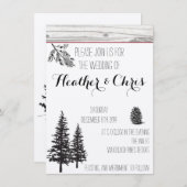パイン素朴結婚式招待状 招待状 (正面/裏面)