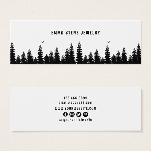 パイン素朴・イヤリングバスケスタッド表示カード (正面&裏面)