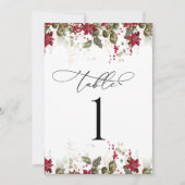 パイン素朴・ポ結婚インセッティアのテーブル番号カード (正面)