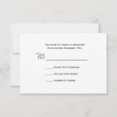 パイン結婚・バウ氏のR.S.V.P. 出欠カード (裏面)