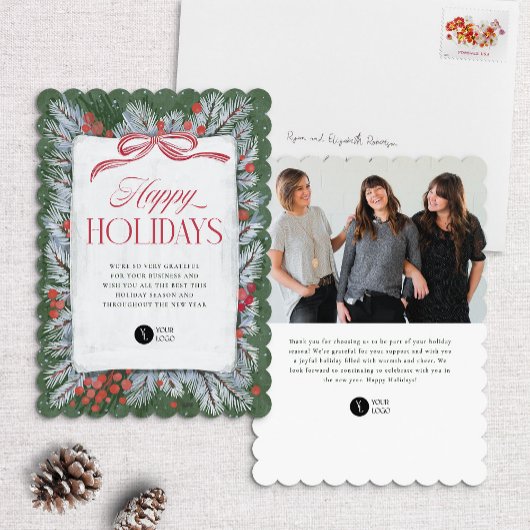 パイン絵を描&ボー企業のホリデーカード シーズンカード