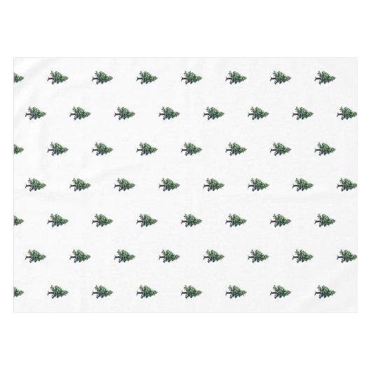 パイン芸術的ツリーの水の色のパターンクリスマス テーブルクロス (正面(横))