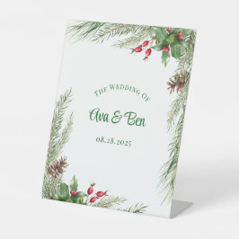 パイン針レッドベリーリース結婚ズ 台座サイン