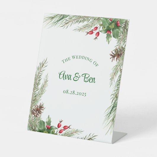 パイン針レッドベリーリース結婚ズ 台座サイン (正面)