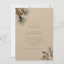 パイン離れ素朴とパインコーン冬の結婚式 招待状