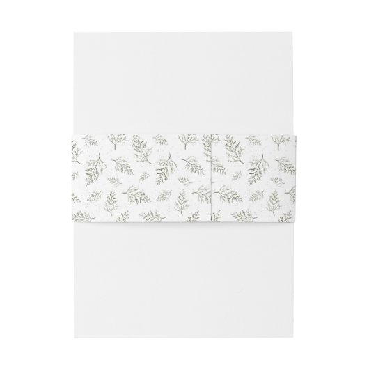 パイン霜の降りたフォレストグリーン結婚ズ 招待状ベリーバンド (裏面例)