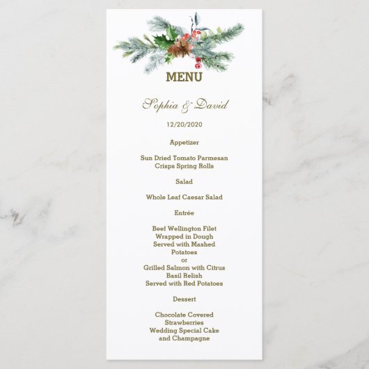 パイン魅力的コーンベリークリスマス結婚ズ メニュー (正面)