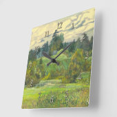 パイン スクエア壁時計 (傾斜)