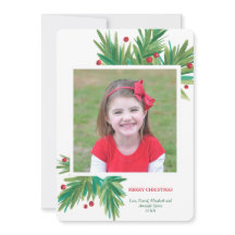 パイン&ベリーウォーターカラークリスマスホリデイ