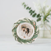 パイン&ベリー水彩写真 – クリスマス  カード (スタンド正面)