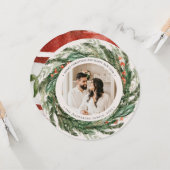 パイン&ベリー水彩写真 – クリスマス  カード (正面/裏面インサイチュ)