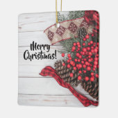 パイン&ホリーコレクション セラミックオーナメント (左)