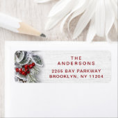 パイン&ホリー素朴ホリデイ差出人住所ラベル ラベル (インサイチュ)