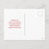 パイン&素朴スノーホリデー付きクリスマステーブル シーズンポストカード (裏面)