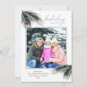 パインBoughs水の色の休日の挨拶の写真 シーズンカード (正面)