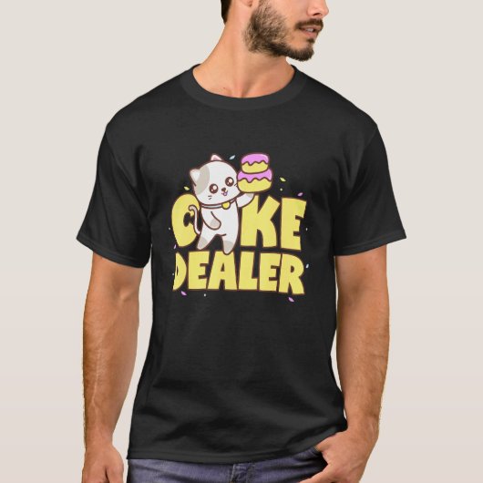 パイ付きケーキディーラー甘党 Tシャツ (正面)