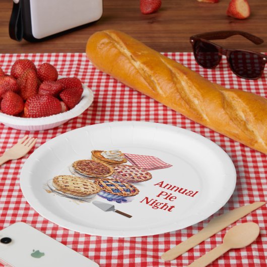 パイ共有の夜パーティー ペーパープレート (ピクニック)