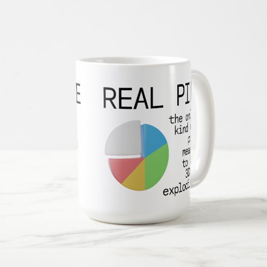 パイ実在- 3Dになる唯一のパイ コーヒーマグカップ (正面右)
