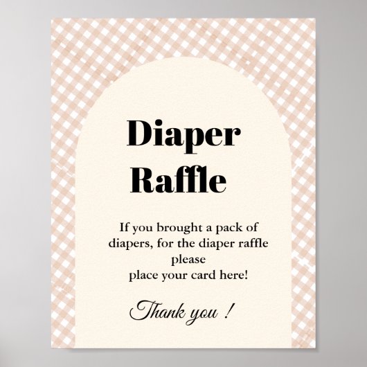 パイ感謝祭おむつラッフル赤ちゃんシャワーサイン ポスター (正面)