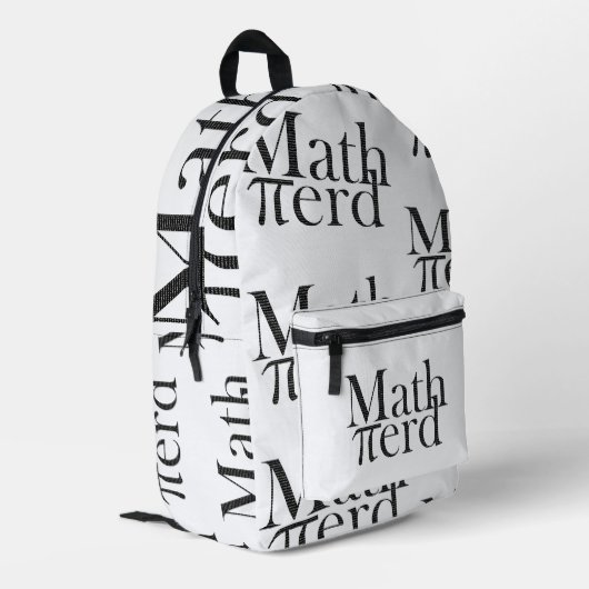 パイ数学おもしろいおたく科学先生白黒 プリントバックパック (裏面左端)