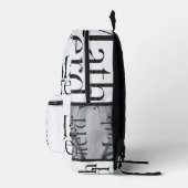 パイ数学おもしろいおたく科学先生白黒 プリントバックパック (右)