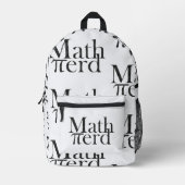 パイ数学おもしろいおたく科学先生白黒 プリントバックパック (正面)
