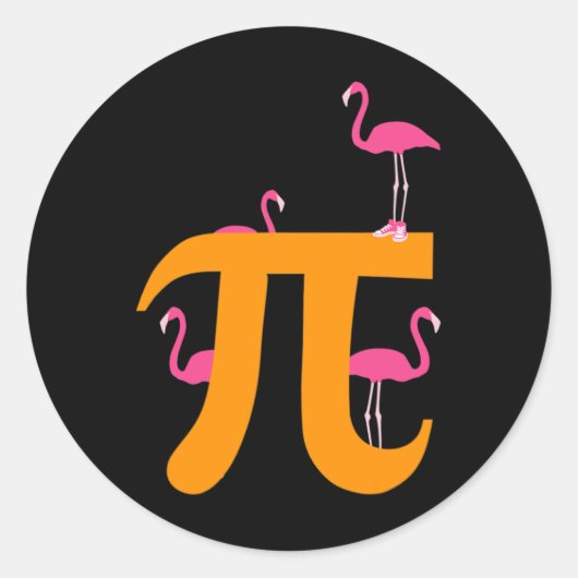 パイ数学おもしろいパイ日3.14数学フラミンゴおもしろいギフト ラウンドシール (正面)