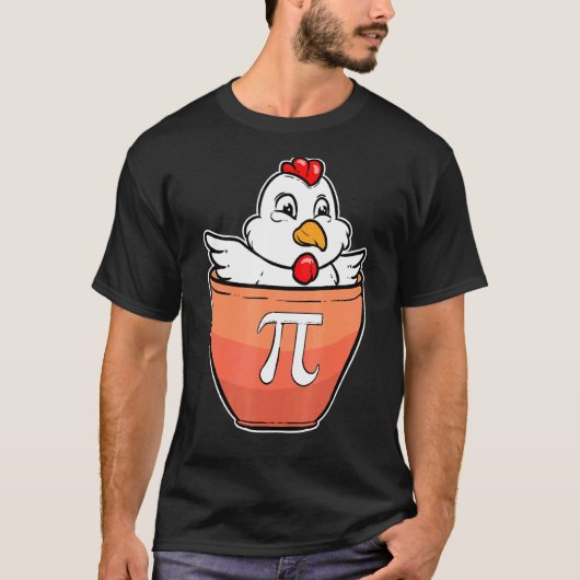 パイ数学ニワトリ鍋 Tシャツ (正面)