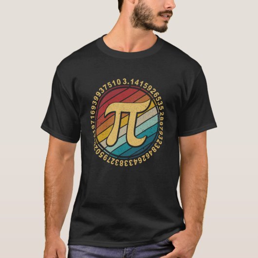 パイ日おもしろいヴィンテージ記号パイ日先生Pu Tシャツ (正面)