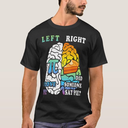 パイ日とおもしろい右離れ脳円パイ演算ギークTe Tシャツ (正面)