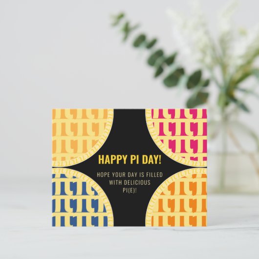 パイ日はがき"ハッピーパイ日"おいしいパイ ポストカード (スタンド正面)