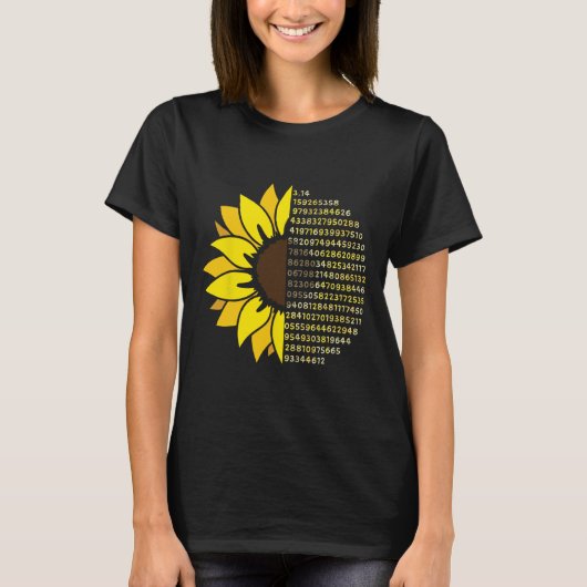 パイ日ひまわり3.14 Pi番号記号数学Scienc Tシャツ (正面)