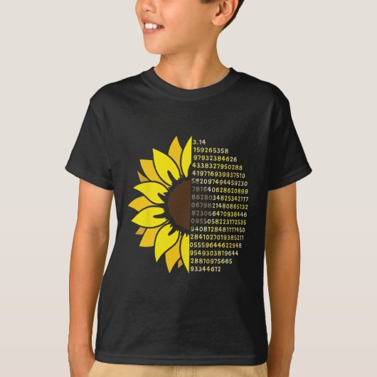 パイ日ひまわり3.14 Pi番号記号数学Scienc Tシャツ (正面)