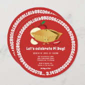 パイ日アップルパイパーティー赤い数学の休日 招待状 (正面/裏面)